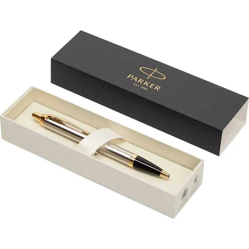Ручка шариковая Parker IM Brushed Metal GT цвет чернил синий — фото 4