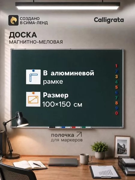 Доска магнитно-меловая Calligrata — для хранение
