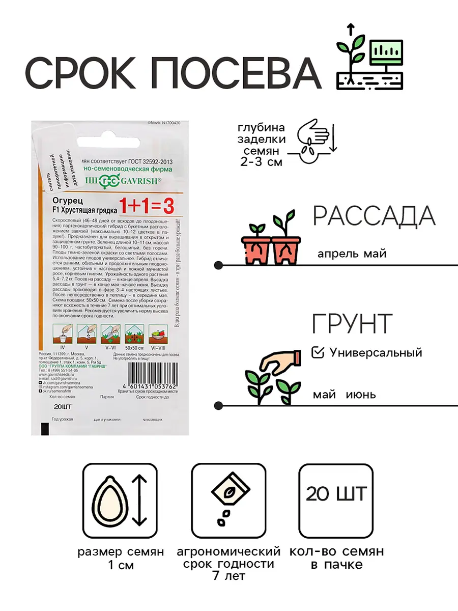 Семена огурец — для огород — фото 2