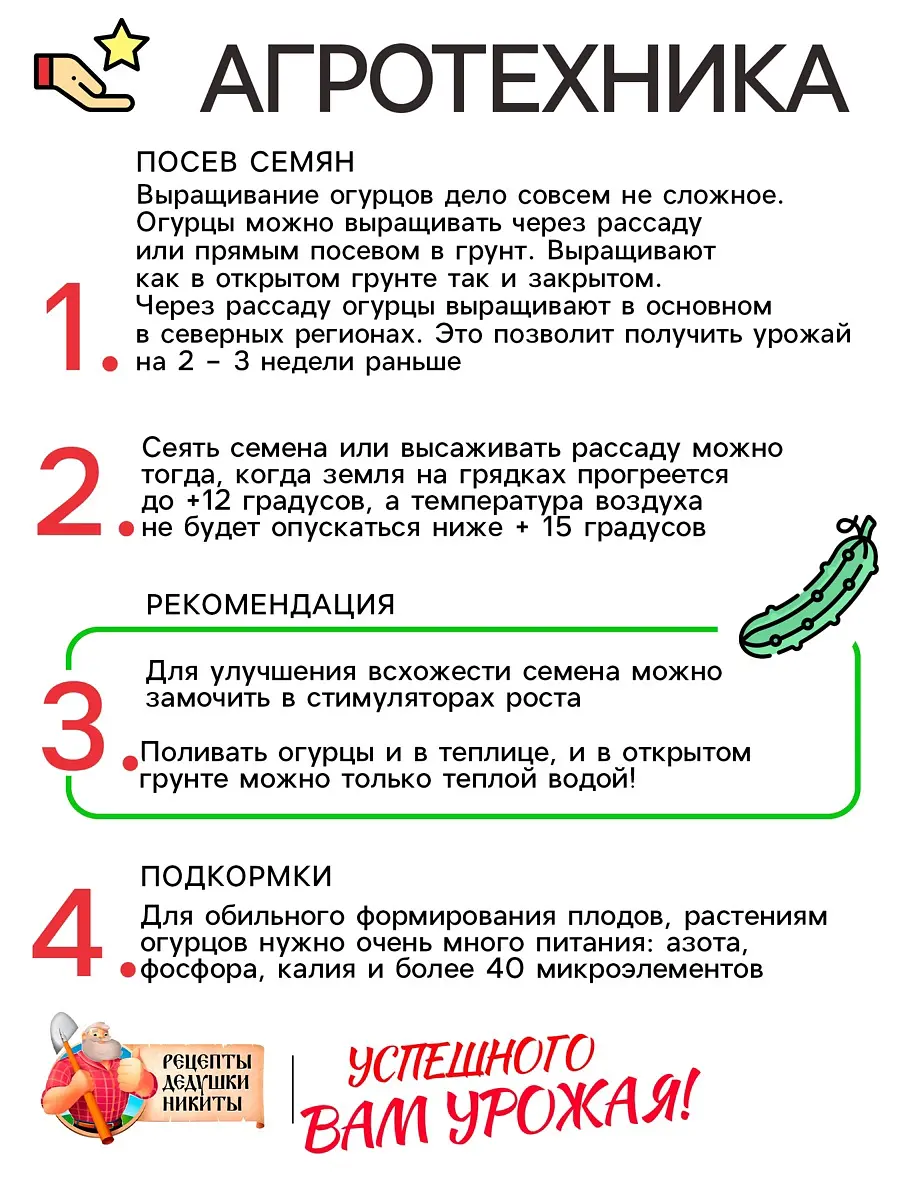 Семена огурец — для огород — фото 5