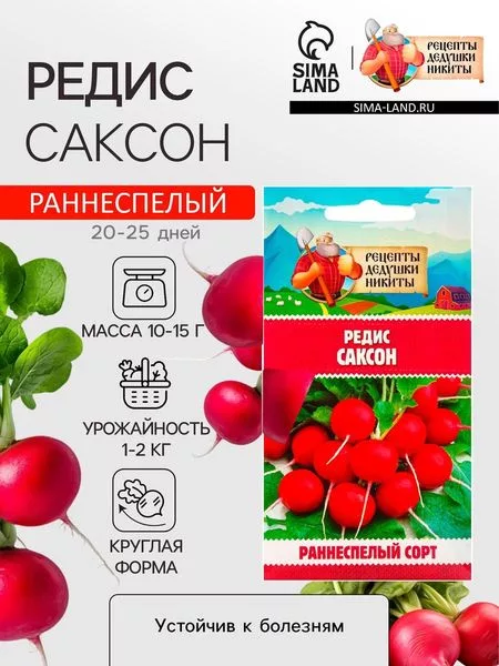 Семена Редис "Саксон" — для огород