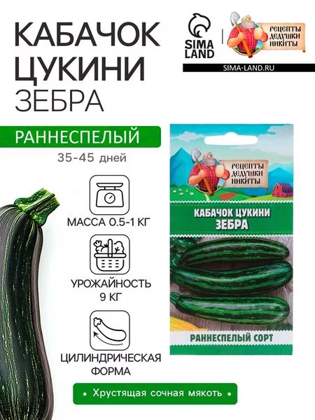 Семена Кабачок цукини «Зебра» — для огород