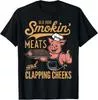 Старая грядка копченые meats и хлопающие щеки смешная BBQ футболка подарок унисекс — для огород