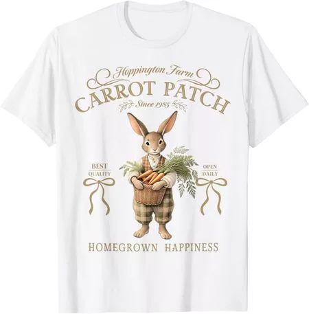 Hoppington Farm Морковная грядка Кролик Графическая футболка Мужская Повседневная — для огород