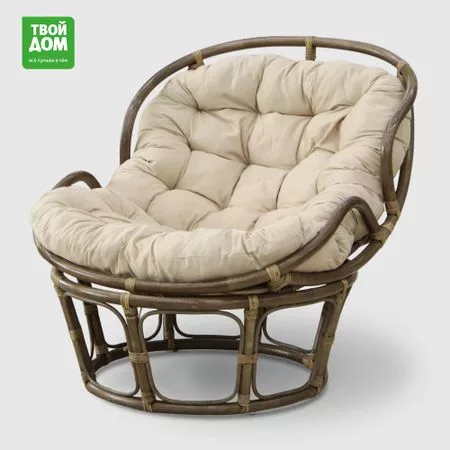 Кресло-папасан Rattan brown RG2-PA042-BR с подушкой