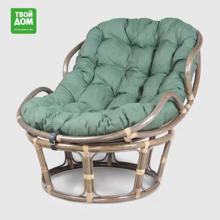 Кресло-папасан Rattan grand Olive green с подушкой