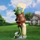 Садовая фигура из полистоуна «Лягушка с табличкой» — для огород — фото 9