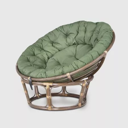 Кресло-папасан Rattan grand Nido olive green с подушкой