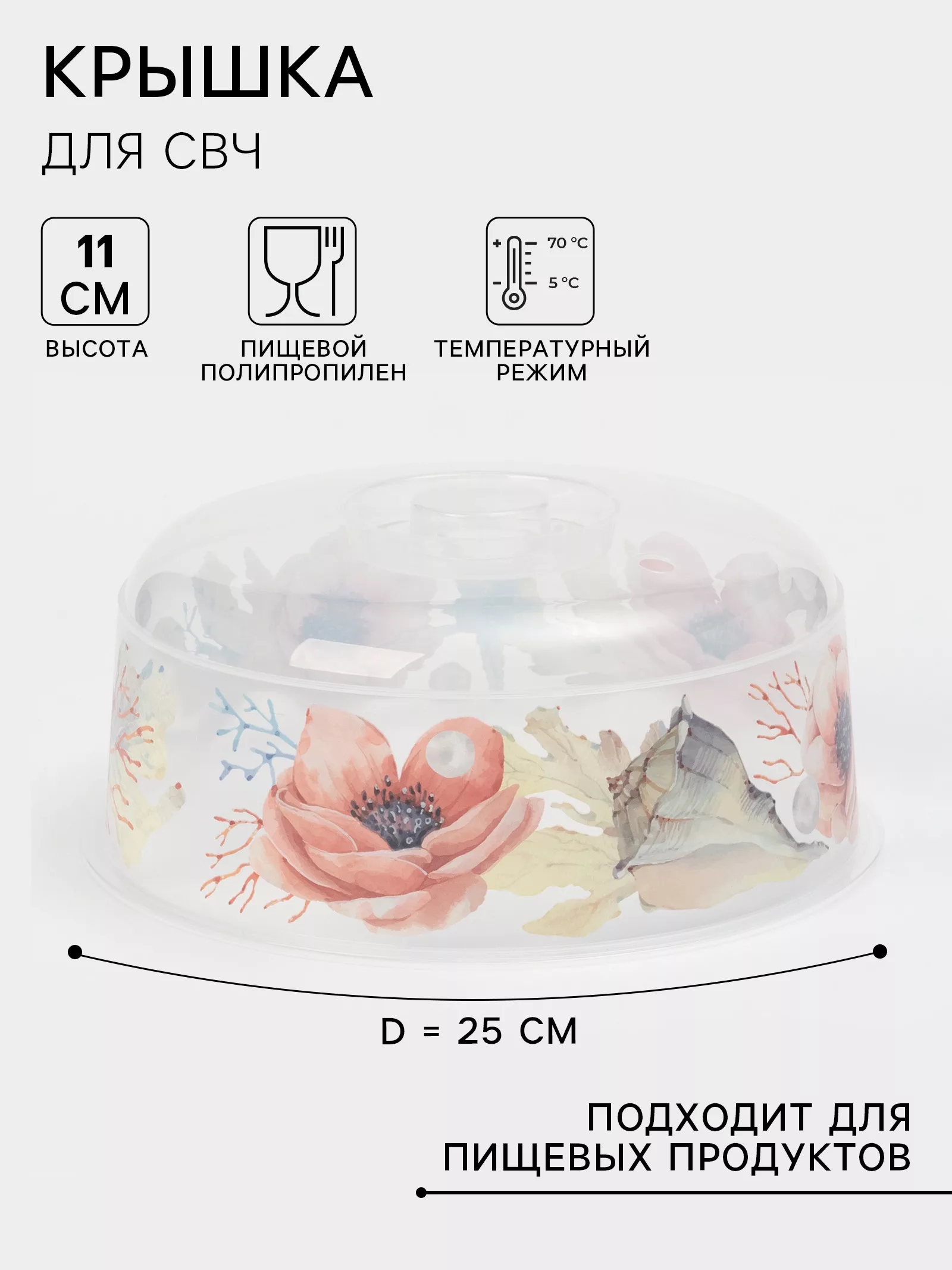 Крышка для СВЧ IDEA «Деко. Маки» — для отдых