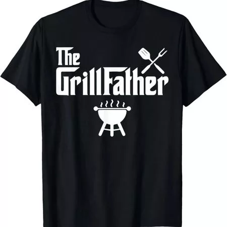 Футболка The Grillfather Смешная Гриль Коптильня Барбекю Шеф-повар Папа S чёрный — для отдых