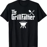 Футболка The Grillfather Смешная Гриль Коптильня Барбекю Шеф-повар Папа S чёрный — для отдых — фото 2