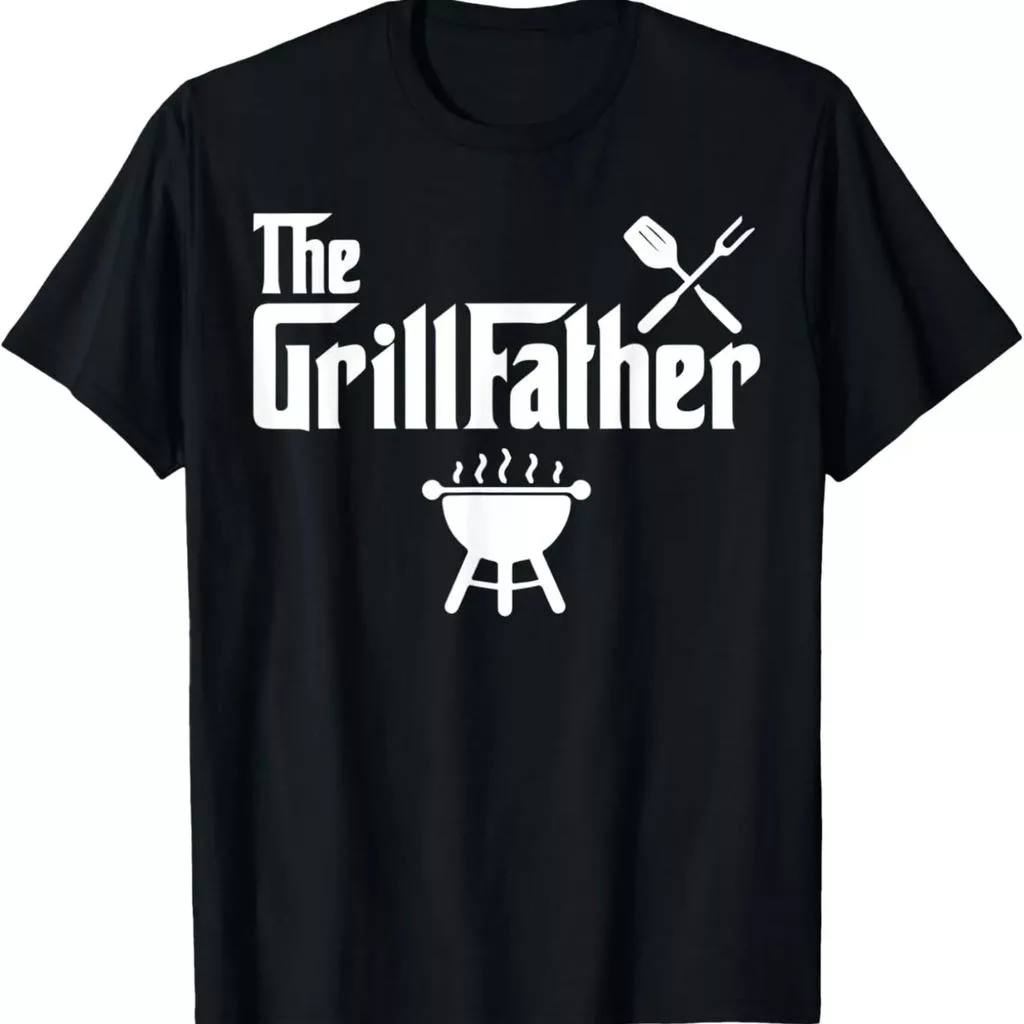 Футболка The Grillfather Смешная Гриль Коптильня Барбекю Шеф-повар Папа S чёрный — для отдых — фото 4