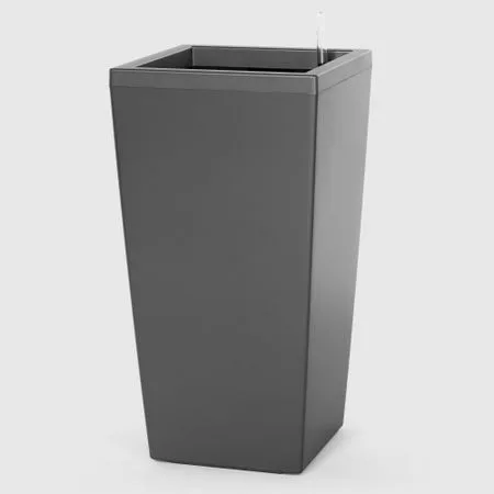 Кашпо с автополивом Greensun d22см IC2243 темное серебро — для полив