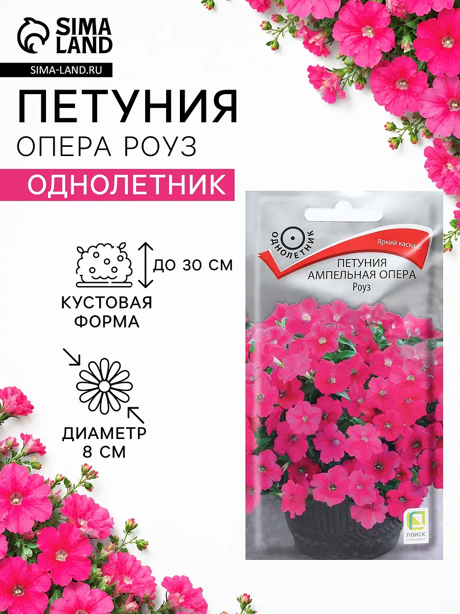 Семена цветов петуния ампельная — для огород — фото 2