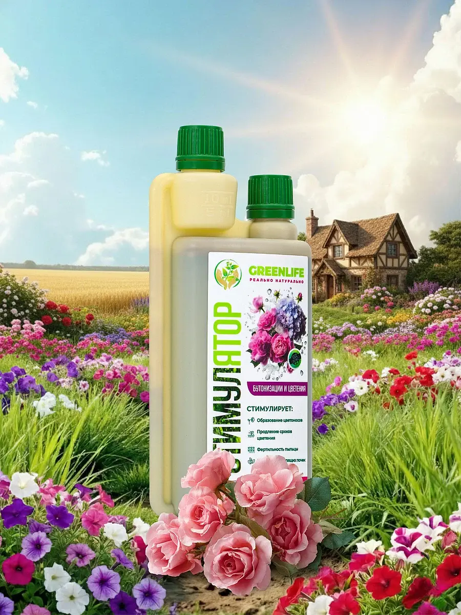 Стимулятор бутонизации и цветения greenlife — для полив