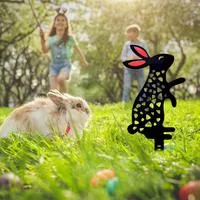 Садовый кол в форме черного кролика — для участок — фото 2