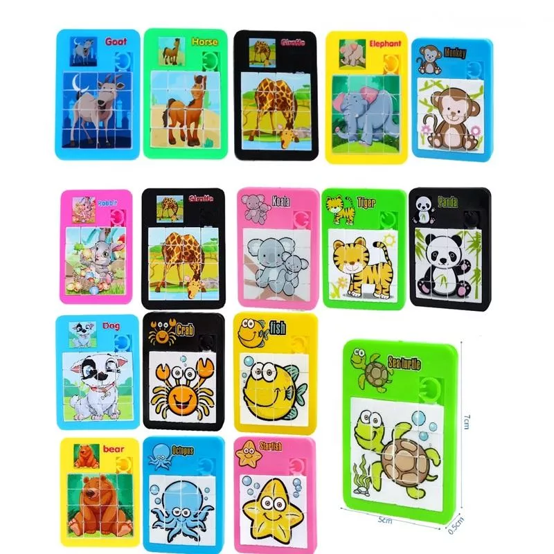 6 ШТ. Пазл Подвижный Раздвижной Раннее Развитие Животное Детский Пазл Игрушка Школа — для участок — фото 4