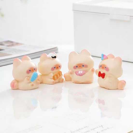 2 шт. Миниатюрная фигурка кошки Микро-статуэтка — для декор — фото 4