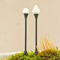 4 шт. DIY функциональный кукольный садовый светильник черно-белый высокий имитационный — для участок — фото 2