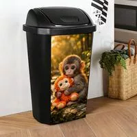 Наклейка на мусорный бак Смешной мультяшный животный — для хранение — фото 2
