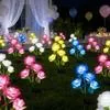 Уличный Солнечный Светодиодный Садовый Фонарь Искусственный 5 Головок Цветок Розы — для декор