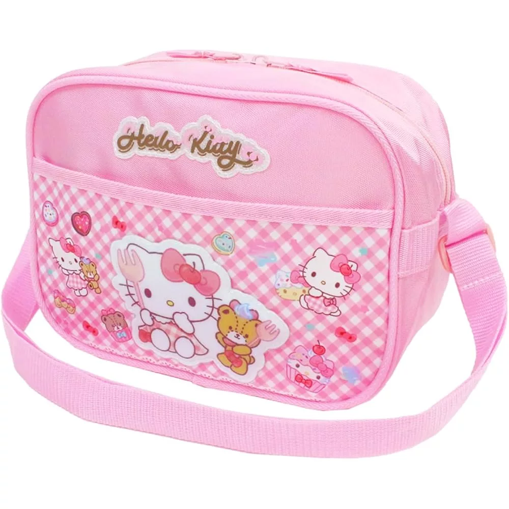 Сумка на плечо Hello Kitty Розовая с волнами для детей Школа Детский сад Прогулки — для участок — фото 4