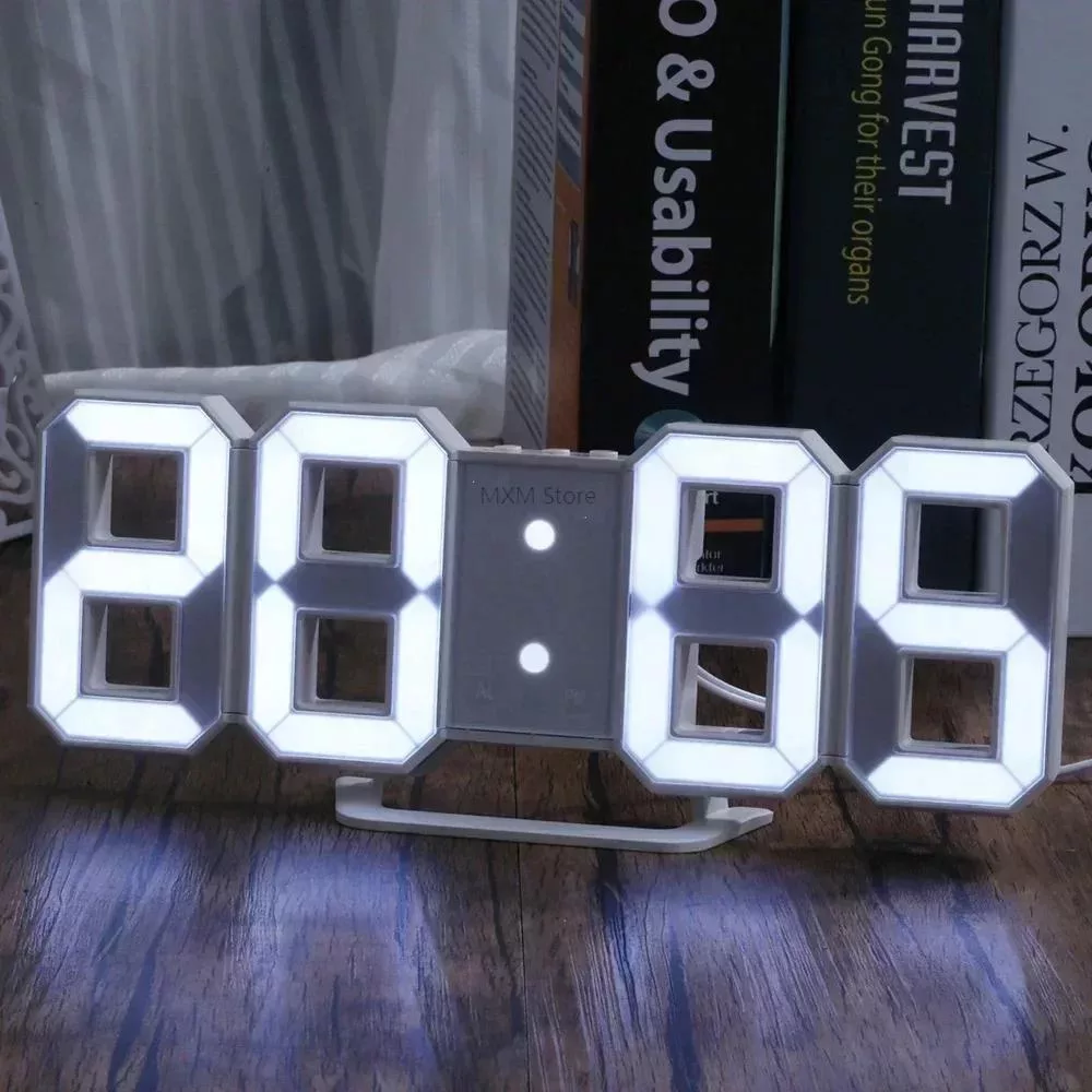 3D Светодиодные Цифровые Часы для Дома и Сада — фото 4