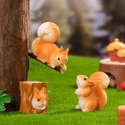 Милая фигурка белки из смолы для уюта в доме и саде — для декор — фото 3