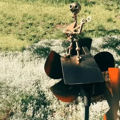 Садовый гитарист ветряная мельница металлическая ручная работа рок-гитарист скульптура — для участок — фото 7