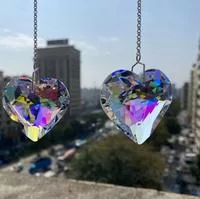 2 шт. хрустальные ловцы солнца в форме сердца — для участок — фото 2