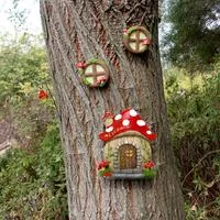 Дверь грибного дома светится в темноте — для участок — фото 2