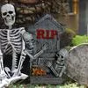Хэллоуин Статуя Надгробия Украшение Жуткая Смола RIP Скелет Надгробная Плита Фигурка — для декор