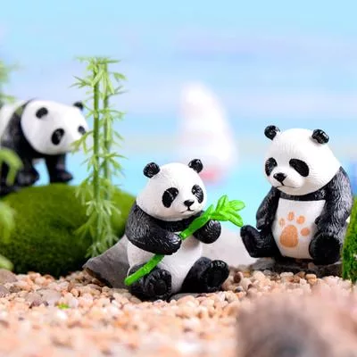 4шт милая панда миниатюрные животные пейзаж сад кукольный домик DIY орнамент S — для участок — фото 3