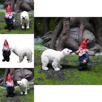 Садовый микроландшафт Гном и Белый Медведь — для участок — фото 6