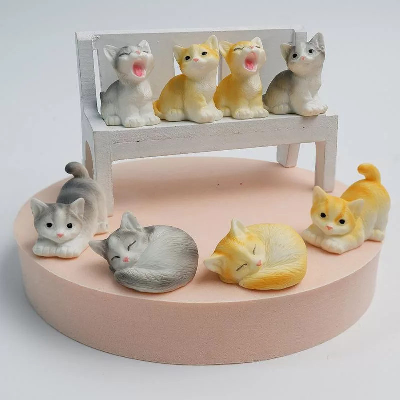 1 шт. DIY Микро-ландшафт Домашний Декор Смоляной Кот Украшение Котёнок Фигурка — для декор — фото 4