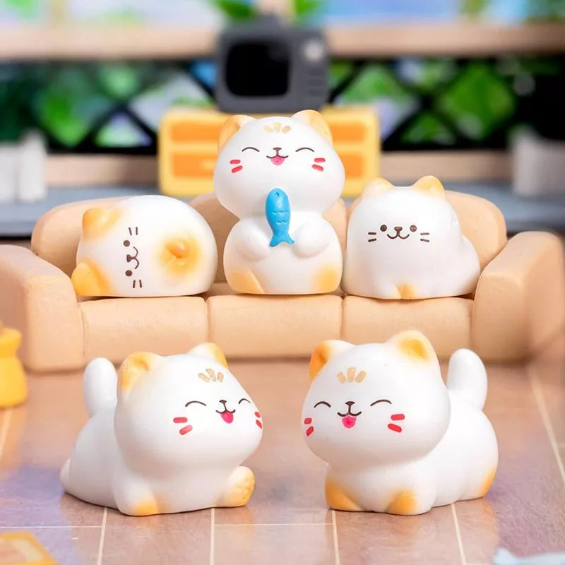 Креативные Милые Фигурки Кошек Микро-ландшафт Моховой Орнамент DIY Садовые Миниатюры — для декор — фото 4
