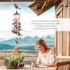 Металлический подвесной орнамент с колокольчиком и птицей — для участок — фото 5