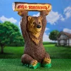 Садовая фигура из гипса «Медведь с бревном» большой — для огород — фото 5