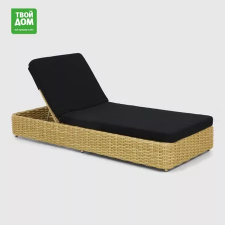 Шезлонг Rattan grand Bubble светло-бежевый с чёрным 85х210х30 см — для отдых