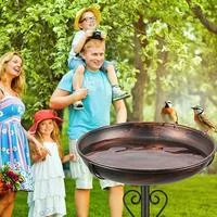 Уличная поилка для птиц Просторная железная — для огород — фото 2