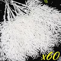 60/10 шт. Рождественские белые сосновые иголки DIY венок искусственные растения — для участок — фото 2