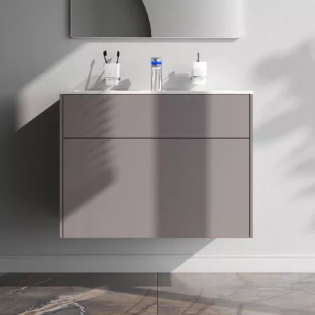 Тумба с раковиной 80 AM.PM Inspire 2.0 M50AFHX0803EGM подвесная серый матовый — для хранение — фото 2