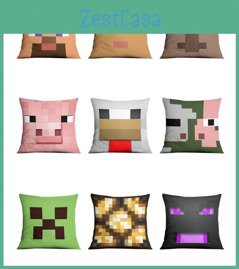 Наволочка для подушки Minecraft Чехол на диванную подушку Яркий красочный Садовый — для участок — фото 4