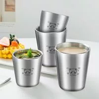 WORTHBUY Молочная чашка со шкалой Нержавеющая сталь Двухслойная Детские молочные — для участок — фото 2