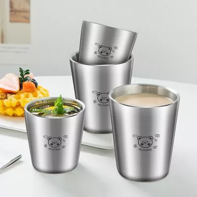 WORTHBUY Молочная чашка со шкалой Нержавеющая сталь Двухслойная Детские молочные — для участок — фото 3