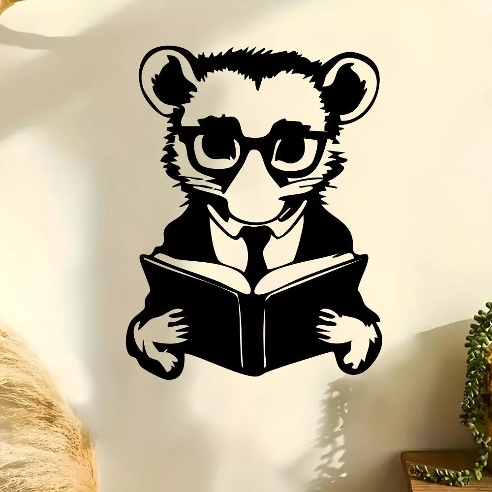 Ученый Енот Металлическое Настенное Искусство Железная Книжная Скульптура Настенная — для участок — фото 4