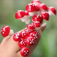 10 шт. 2 см Мини Красный Гриб Микро Фея Сад Декор Украшение Бонсай DIY Ремесло — для участок — фото 2