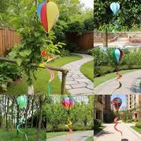 Воздушный шар с горячим воздухом Wind Spinner Rainbow Hanging Wind Twister Уличная — для участок — фото 2