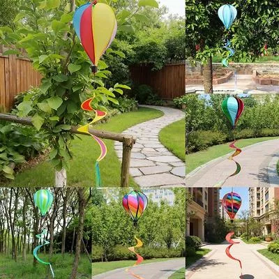 Воздушный шар с горячим воздухом Wind Spinner Rainbow Hanging Wind Twister Уличная — для участок — фото 3