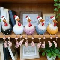Забавная Курица с Большими Глазами и Длинными Ногами Декоративное Украшение Петух — для декор — фото 2
